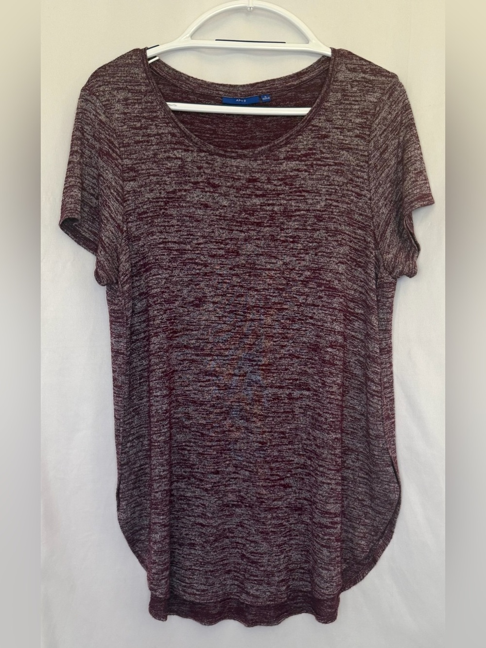 Apt. 9 Marled Scoop Neck Tee in Burgundy Heather